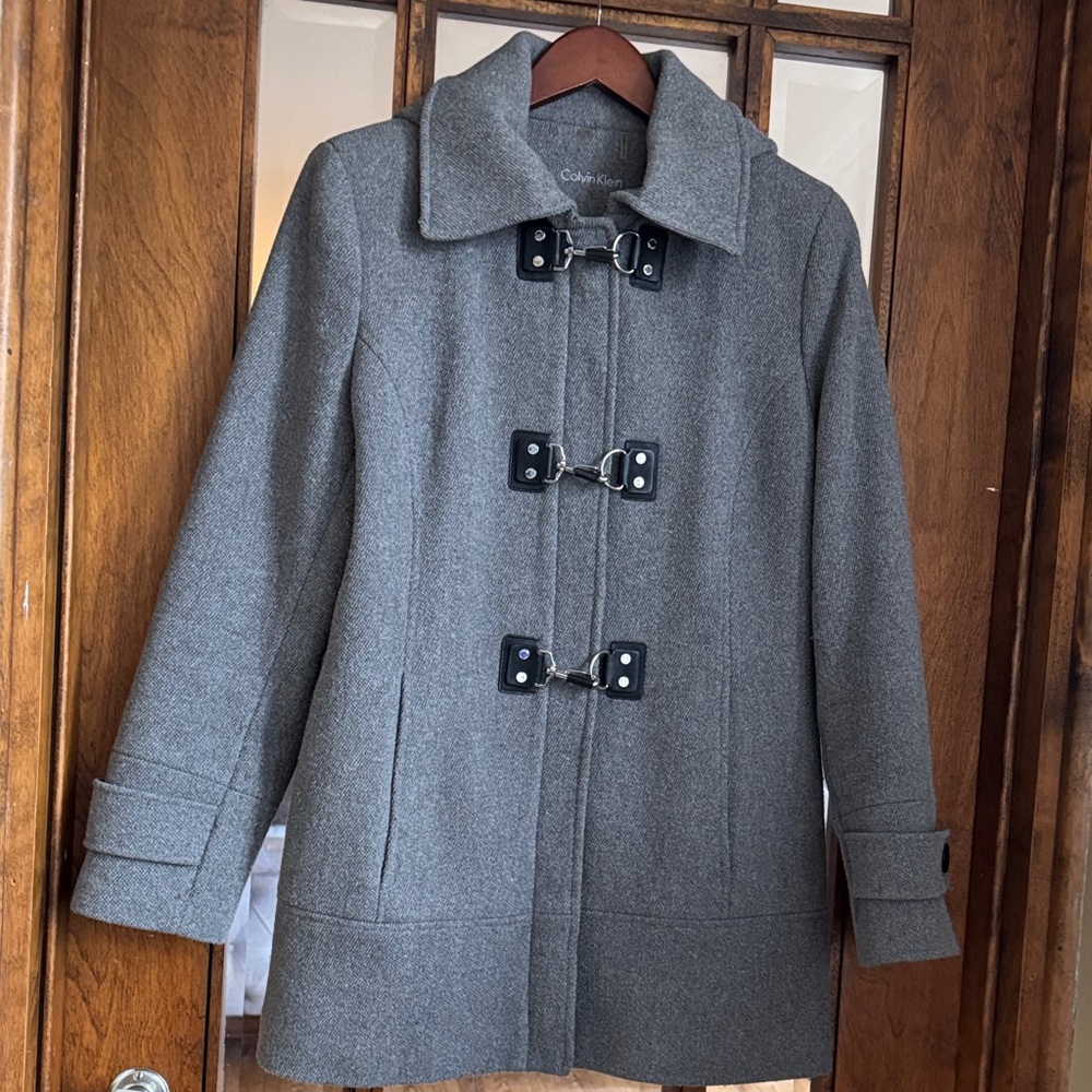 Calvin Klein |  Charcoal Toggle Pea Coat | Women | Size 10